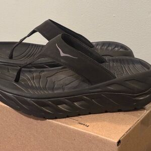 Hoka One One Ora Recovery Flip Flops Slides Sandals Shoes Black  Womens 7